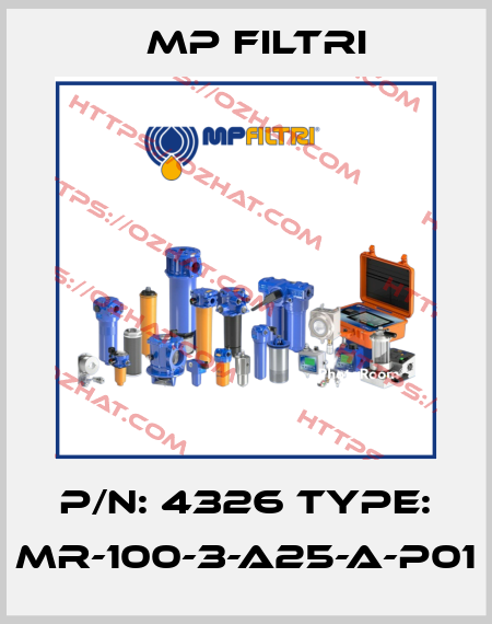 P/N: 4326 Type: MR-100-3-A25-A-P01 MP Filtri