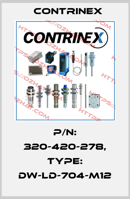 p/n: 320-420-278, Type: DW-LD-704-M12 Contrinex