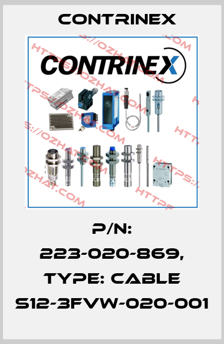 p/n: 223-020-869, Type: CABLE S12-3FVW-020-001 Contrinex
