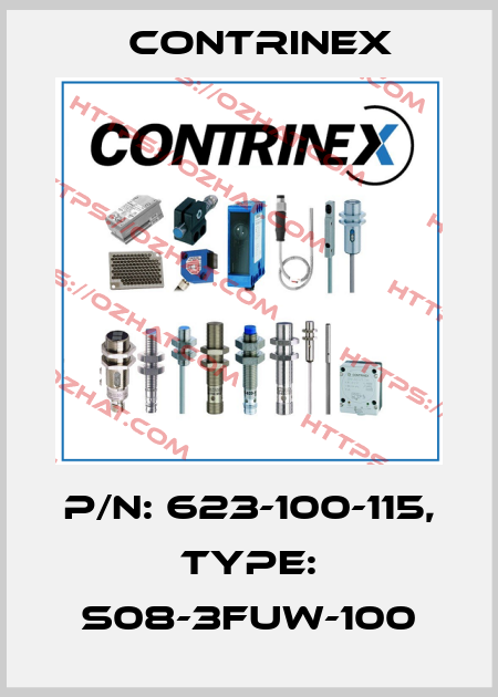 p/n: 623-100-115, Type: S08-3FUW-100 Contrinex