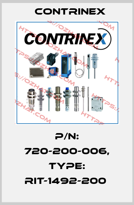 P/N: 720-200-006, Type: RIT-1492-200  Contrinex