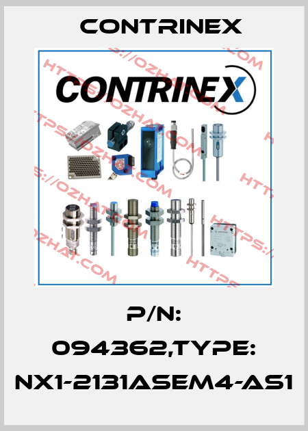 P/N: 094362,Type: NX1-2131ASEM4-AS1 Contrinex