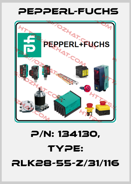 p/n: 134130, Type: RLK28-55-Z/31/116 Pepperl-Fuchs