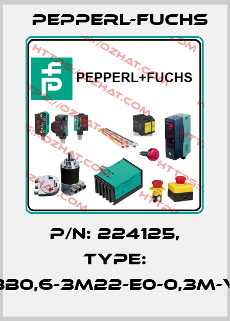 p/n: 224125, Type: NBB0,6-3M22-E0-0,3M-V3 Pepperl-Fuchs