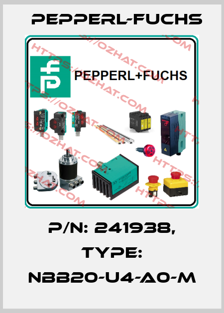 p/n: 241938, Type: NBB20-U4-A0-M Pepperl-Fuchs