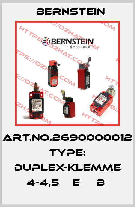 Art.No.2690000012 Type: DUPLEX-KLEMME 4-4,5    E     B  Bernstein