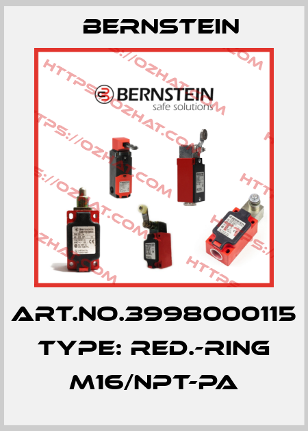Art.No.3998000115 Type: RED.-RING M16/NPT-PA Bernstein