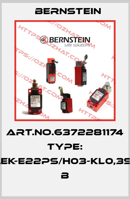 Art.No.6372281174 Type: MEK-E22PS/H03-KL0,3S8        B Bernstein