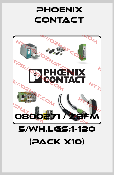 0800271 / ZBFM 5/WH,LGS:1-120 (pack x10) Phoenix Contact