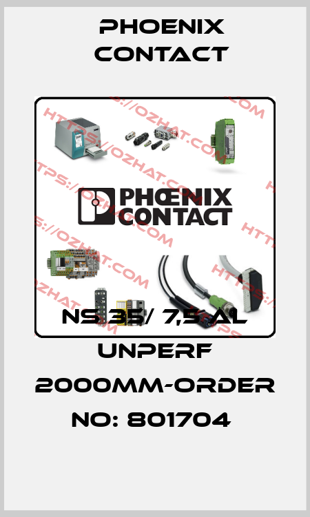 NS 35/ 7,5 AL UNPERF 2000MM-ORDER NO: 801704  Phoenix Contact
