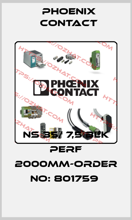 NS 35/ 7,5 BLK PERF 2000MM-ORDER NO: 801759  Phoenix Contact