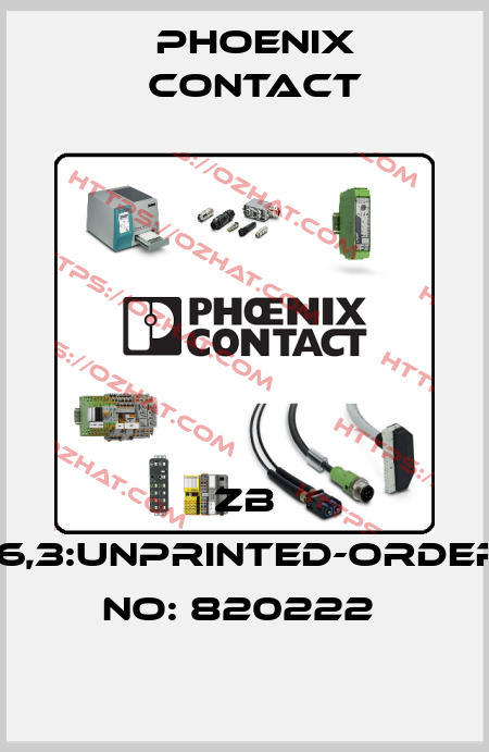 ZB 16,3:UNPRINTED-ORDER NO: 820222  Phoenix Contact