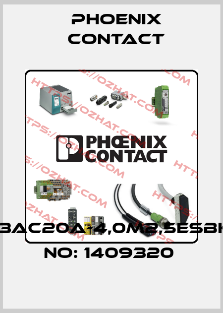 EV-T2M3C-3AC20A-4,0M2,5ESBK00-ORDER NO: 1409320  Phoenix Contact