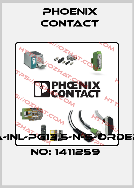 A-INL-PG13,5-N-S-ORDER NO: 1411259  Phoenix Contact