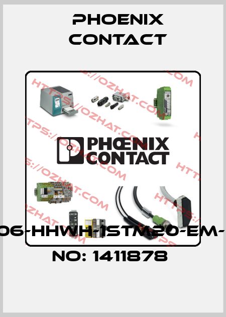 HC-HPR-B06-HHWH-1STM20-EM-BK-ORDER NO: 1411878  Phoenix Contact