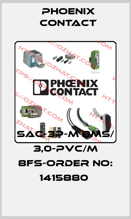 SAC-3P-M 8MS/ 3,0-PVC/M 8FS-ORDER NO: 1415880  Phoenix Contact