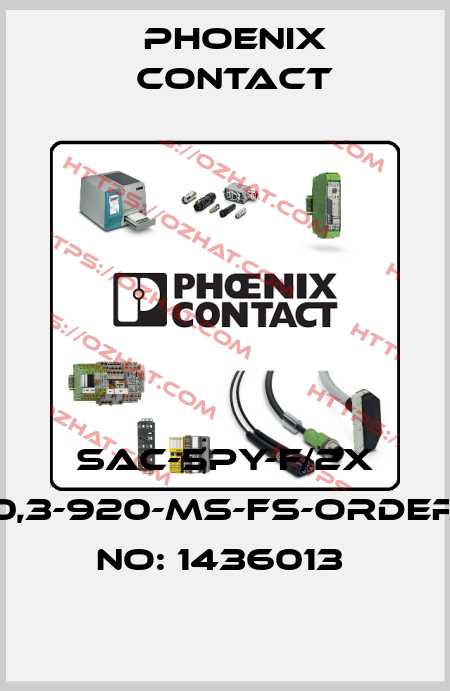 SAC-5PY-F/2X 0,3-920-MS-FS-ORDER NO: 1436013  Phoenix Contact
