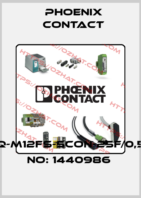 SACC-SQ-M12FS-5CON-25F/0,5-ORDER NO: 1440986  Phoenix Contact