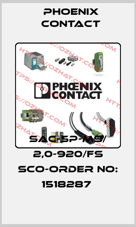 SAC-5P-MS/ 2,0-920/FS SCO-ORDER NO: 1518287  Phoenix Contact