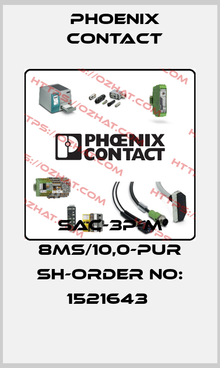 SAC-3P-M 8MS/10,0-PUR SH-ORDER NO: 1521643  Phoenix Contact