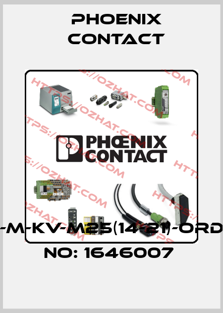 HC-M-KV-M25(14-21)-ORDER NO: 1646007  Phoenix Contact