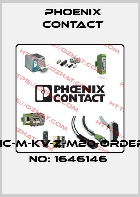 HC-M-KV-Z-M20-ORDER NO: 1646146  Phoenix Contact