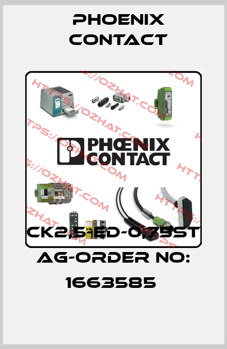 CK2,5-ED-0,75ST AG-ORDER NO: 1663585  Phoenix Contact
