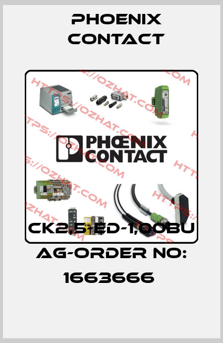 CK2,5-ED-1,00BU AG-ORDER NO: 1663666  Phoenix Contact