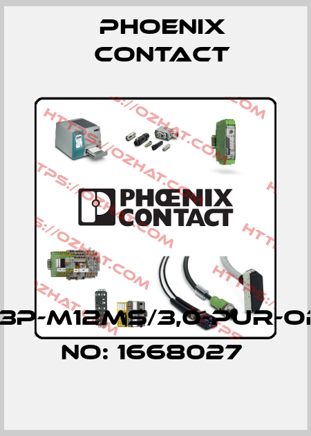 SAC-3P-M12MS/3,0-PUR-ORDER NO: 1668027  Phoenix Contact