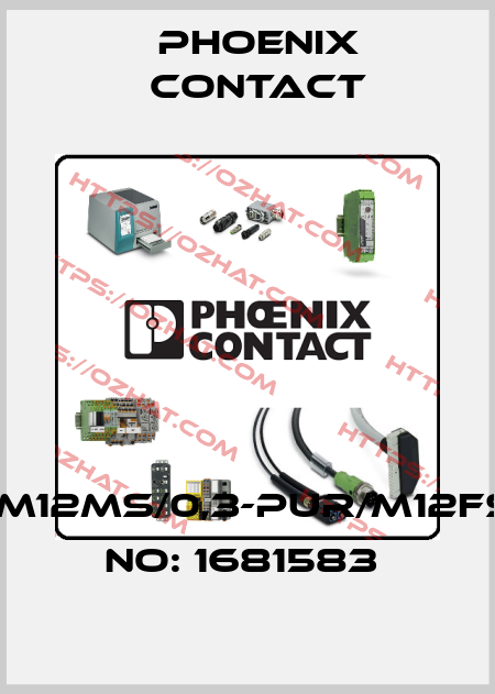 SAC-5P-M12MS/0,3-PUR/M12FS-ORDER NO: 1681583  Phoenix Contact