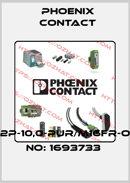 SAC-12P-10,0-PUR/M16FR-ORDER NO: 1693733  Phoenix Contact
