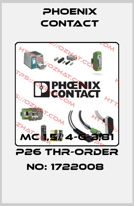 MC 1,5/ 4-G-3,81 P26 THR-ORDER NO: 1722008  Phoenix Contact