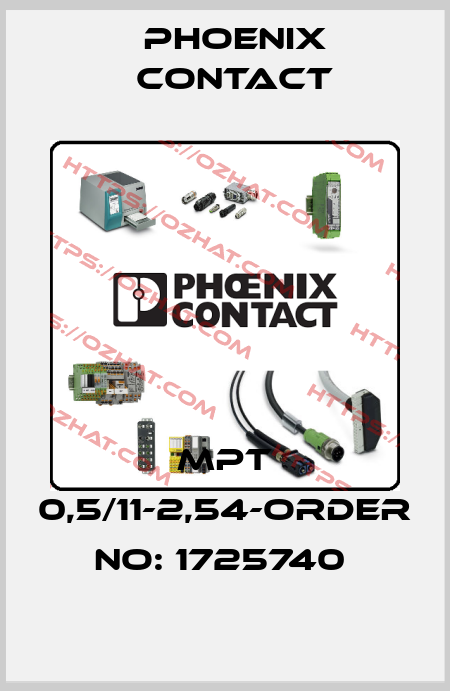 MPT 0,5/11-2,54-ORDER NO: 1725740  Phoenix Contact