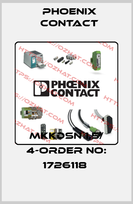 MKKDSN 1,5/ 4-ORDER NO: 1726118  Phoenix Contact