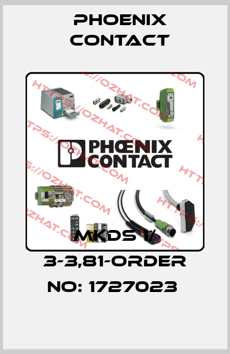 MKDS 1/ 3-3,81-ORDER NO: 1727023  Phoenix Contact