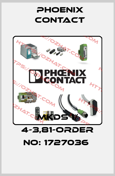 MKDS 1/ 4-3,81-ORDER NO: 1727036  Phoenix Contact