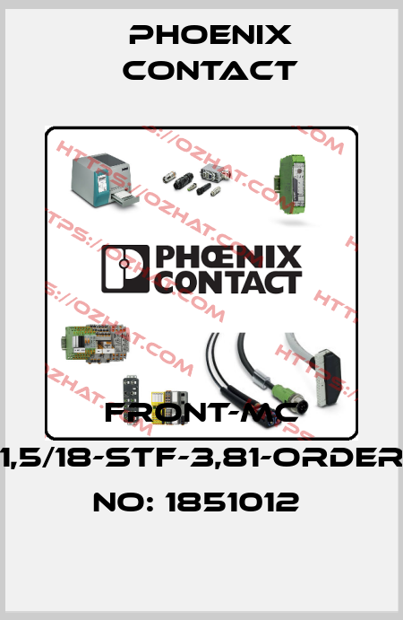 FRONT-MC 1,5/18-STF-3,81-ORDER NO: 1851012  Phoenix Contact