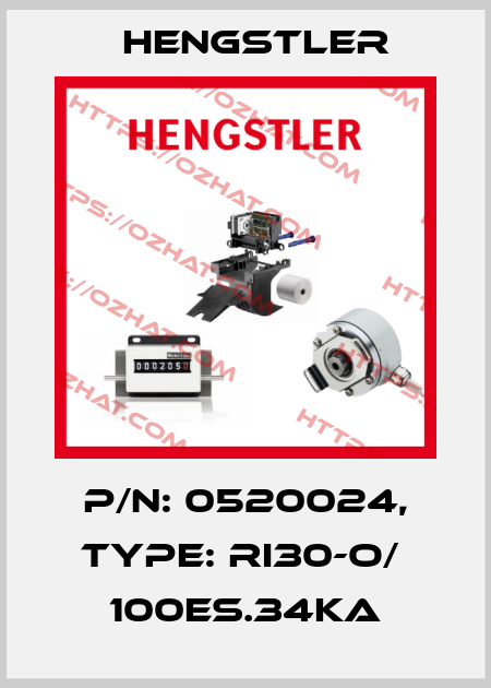 p/n: 0520024, Type: RI30-O/  100ES.34KA Hengstler