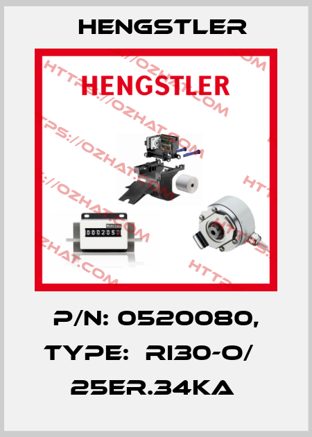 P/N: 0520080, Type:  RI30-O/   25ER.34KA  Hengstler