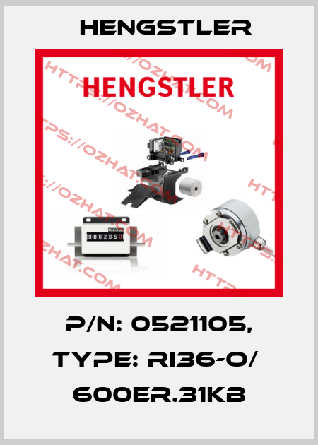 p/n: 0521105, Type: RI36-O/  600ER.31KB Hengstler