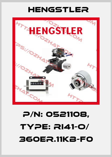p/n: 0521108, Type: RI41-O/  360ER.11KB-F0 Hengstler