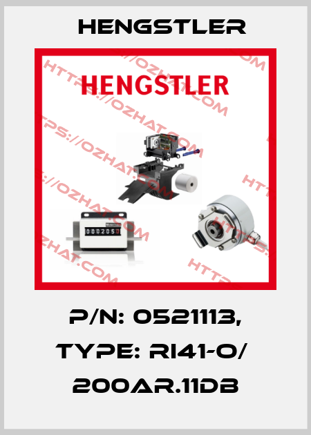 p/n: 0521113, Type: RI41-O/  200AR.11DB Hengstler