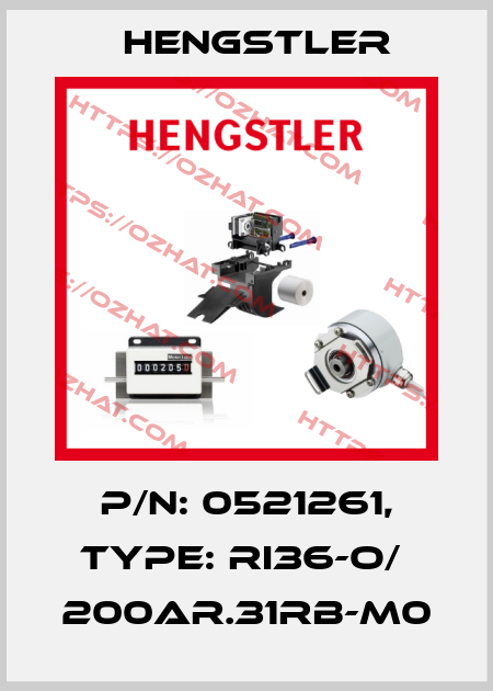 p/n: 0521261, Type: RI36-O/  200AR.31RB-M0 Hengstler