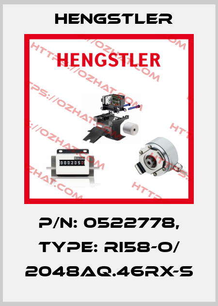 p/n: 0522778, Type: RI58-O/ 2048AQ.46RX-S Hengstler