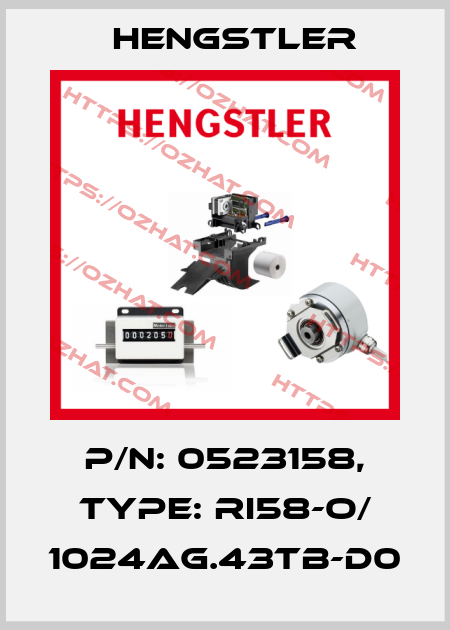 p/n: 0523158, Type: RI58-O/ 1024AG.43TB-D0 Hengstler