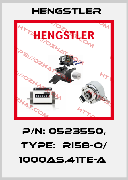 P/N: 0523550, Type:  RI58-O/ 1000AS.41TE-A  Hengstler
