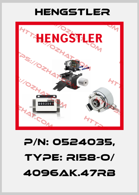 p/n: 0524035, Type: RI58-O/ 4096AK.47RB Hengstler
