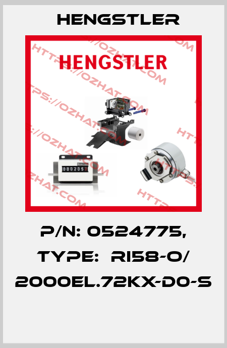 P/N: 0524775, Type:  RI58-O/ 2000EL.72KX-D0-S  Hengstler