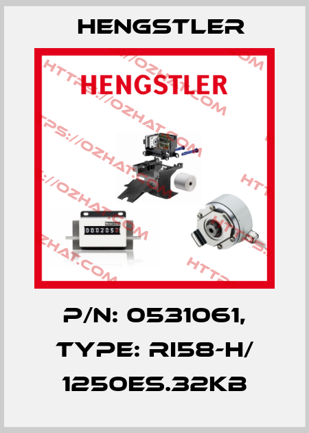p/n: 0531061, Type: RI58-H/ 1250ES.32KB Hengstler