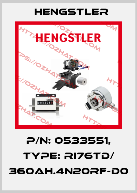 p/n: 0533551, Type: RI76TD/ 360AH.4N20RF-D0 Hengstler